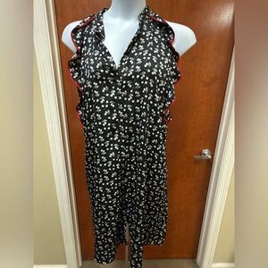Worthington‎ Black and White Cherry Print Dress Sz 16